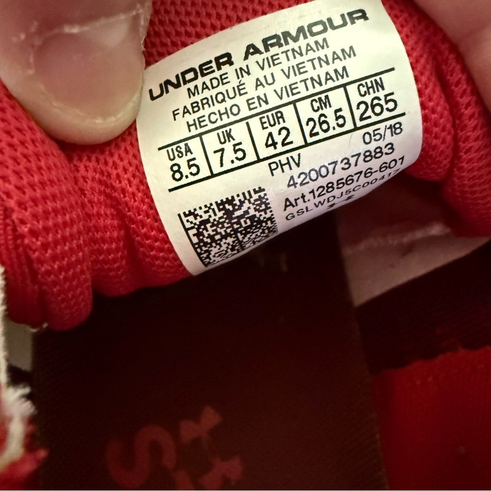 Under Armour Red Athletic Shoes - Picture 10 of 10